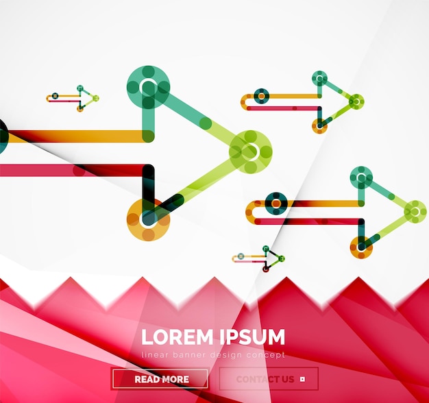 abstract banner template with arrows linear design style