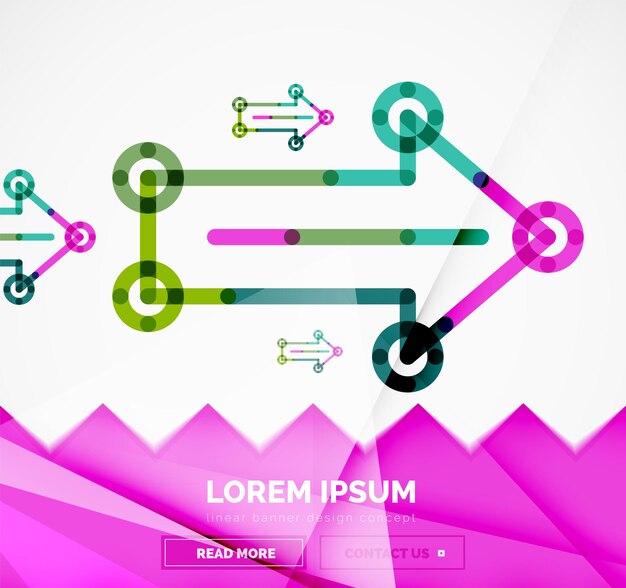 abstract banner template with arrows linear design style