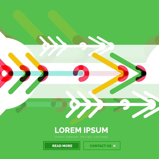 abstract banner template with arrows linear design style
