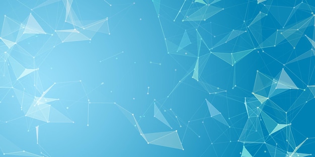 Abstract banner with a low poly plexus design