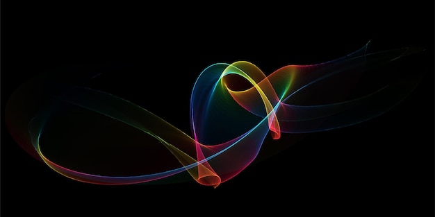 Abstract banner with rainbow flowing waves design