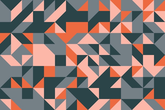 abstract bauhaus pattern with geometric elements in flat vintage color palette