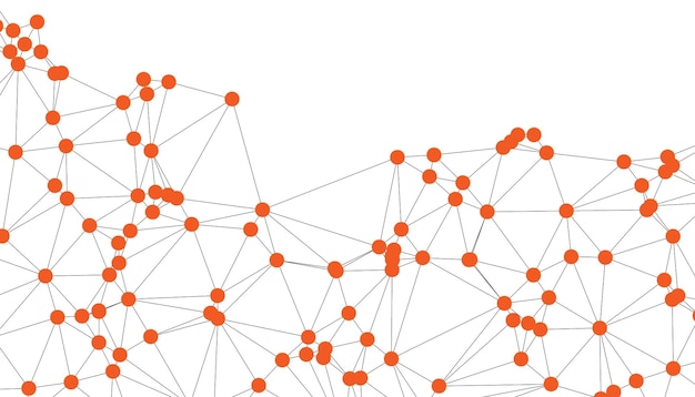 Abstract Black and White Polygonal Network Background with Connected Dots and Lines for Digital Applications