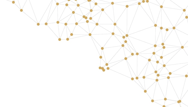 Abstract Black and White Polygonal Network Background with Connected Dots and Lines for Digital Applications