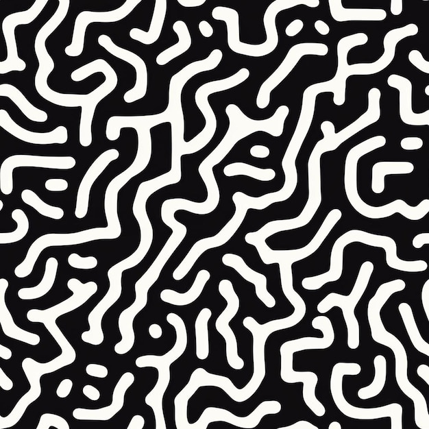 Abstract Black and White Seamless Pattern