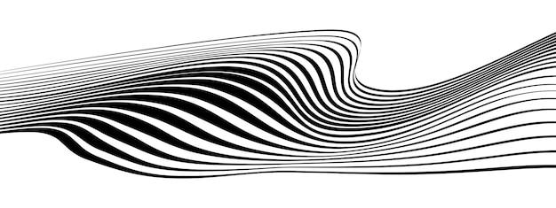 Abstract black and white wave background