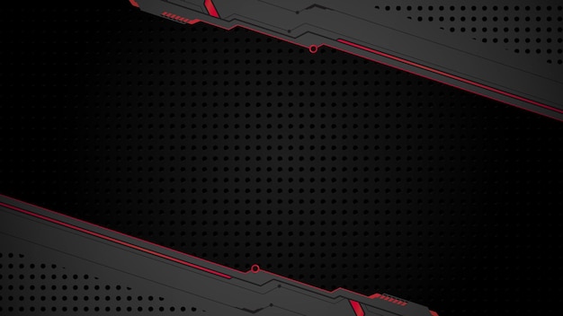 abstract black background of metallic red display futuristic sci fi hud frame profile