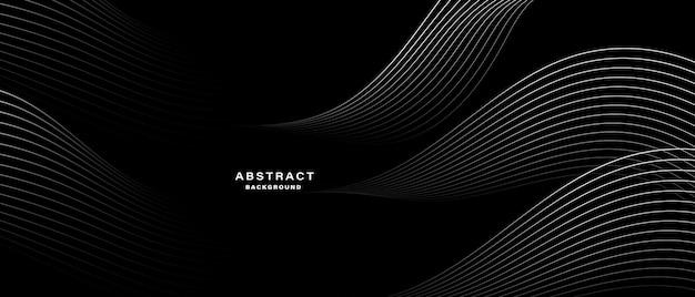 Abstract black background with wavy lines