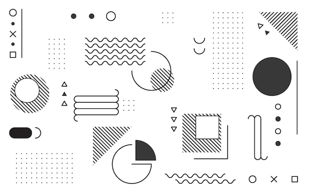 Abstract black geometrical lines system for system artwork Minimal style of decoration background
