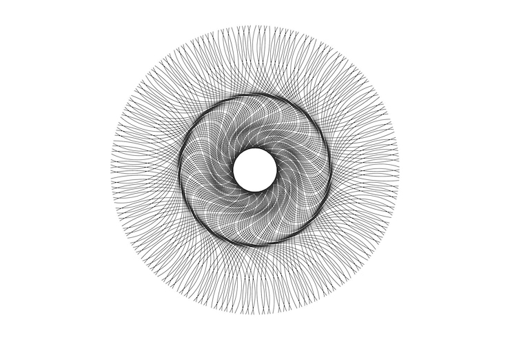 Vektör abstract black line round design spiral circle in white background