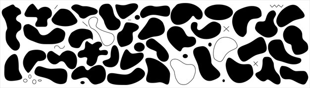 Abstract black organic shapes composition