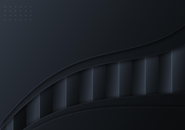 Abstract Black Overlap Layers Techno Background with Copy Space for Text