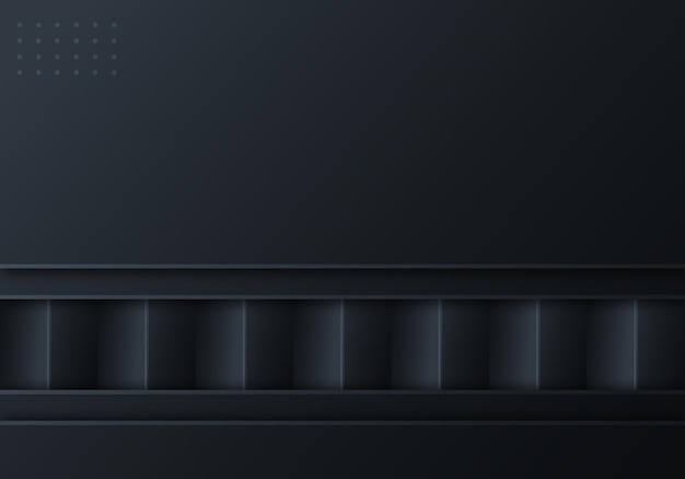 Abstract Black Overlap Layers Techno Background with Copy Space for Text