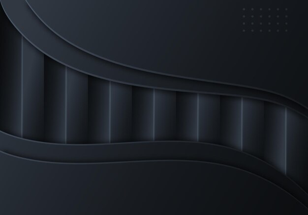 Abstract Black Overlap Layers Techno Background with Copy Space for Text
