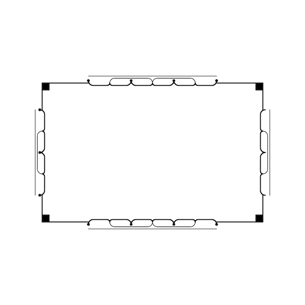 abstract black simple line rectangular frame doodle outline element vector design style sketch