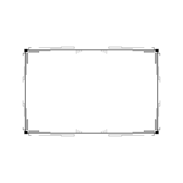 Abstract Black Simple Line Rectangular Frame Doodle Outline Element Vector Design Style Sketch