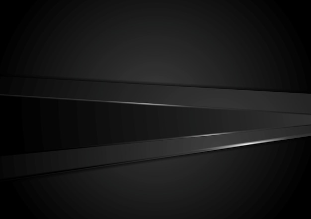 Abstract black stripes corporate background Vector tech dark graphic design