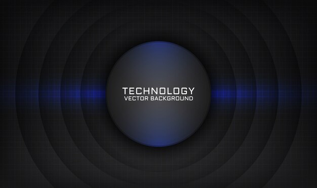 Abstract black technology background with blue light effect