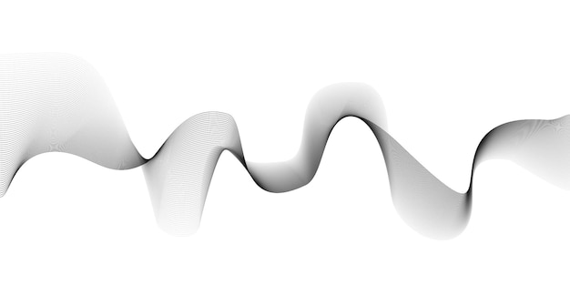 Abstract black wave lines on white background