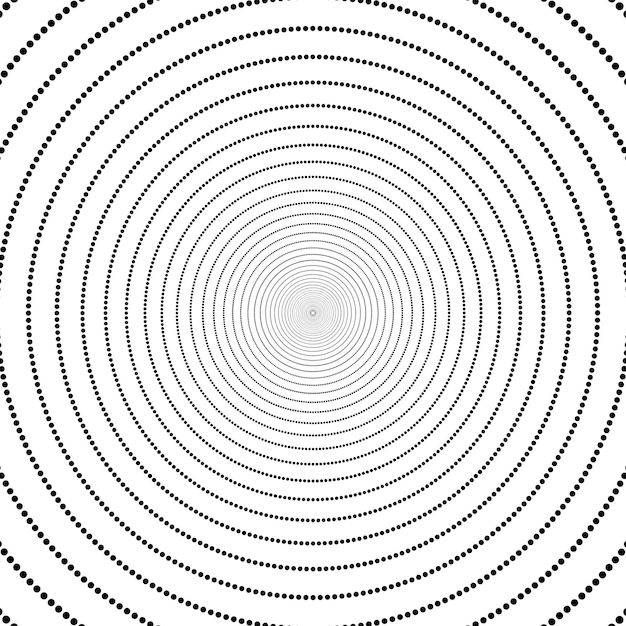 Abstract Black wavy halftone effect in circular style