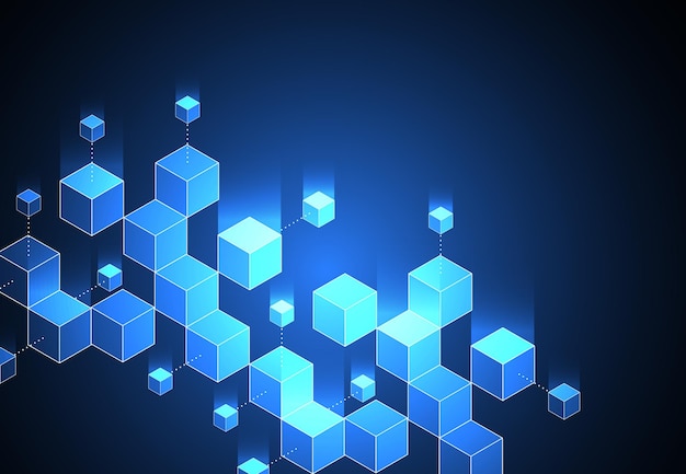 Abstract blockchain digital technology concept Big data design Vector illustration