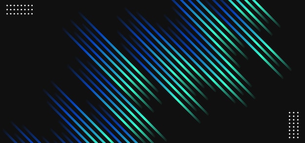 Abstract Blue and Green Gradient Neon Speed Lines Technology Background Vector