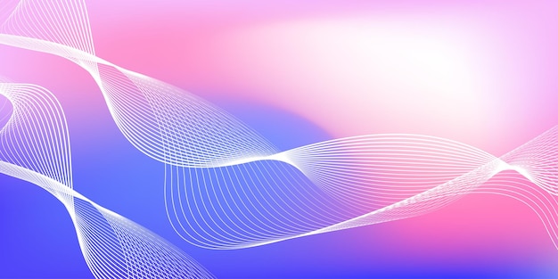 Abstract blue and pink gradient background with shining lines waves Minimalist pastel color background for banner poster cover brochure flyer website