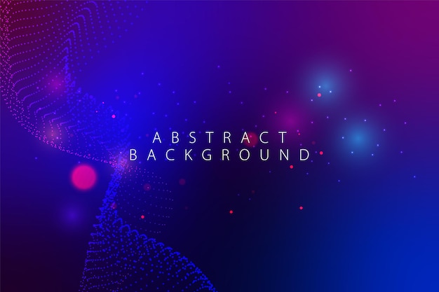 Abstract Blue and Purple Background with Digital Wave and Particle Effects