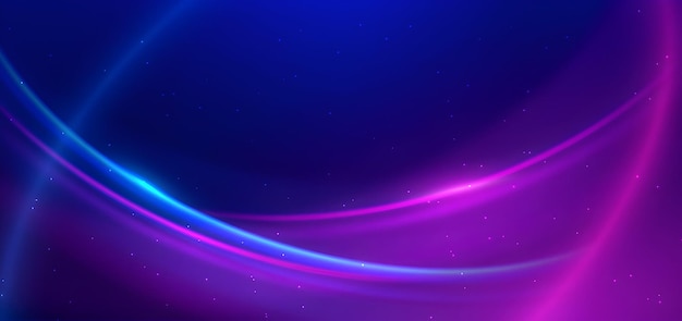 Abstract blue and purple background with glowing curves