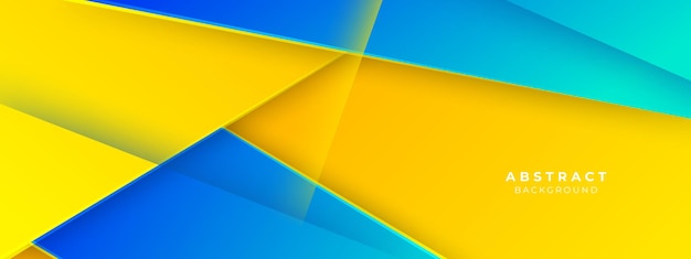 abstract blue and yellow geometric shapes light silver technology background vector modern diagonal presentation background