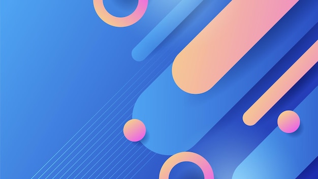 abstract blue background with neon gradient of pink and orange yellow design for presentation banner poster template and flyer vector illustration