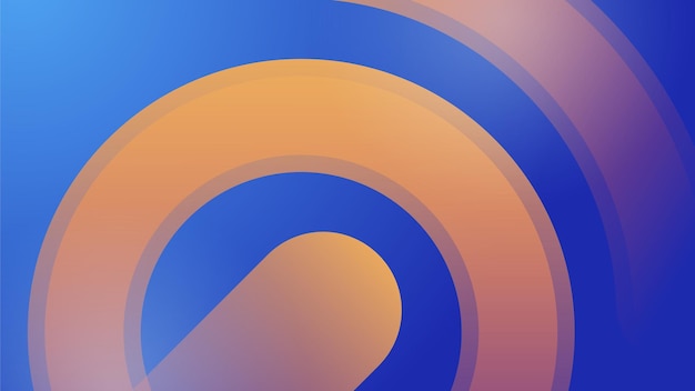 Abstract blue background with neon gradient of pink and orange yellow Vector illustration