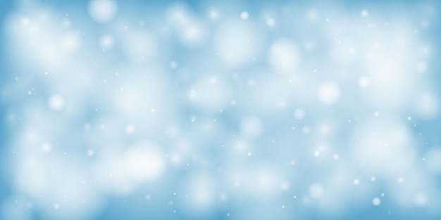 Abstract blue bokeh background with bright soft glow festive and dreamy perfect for holiday or