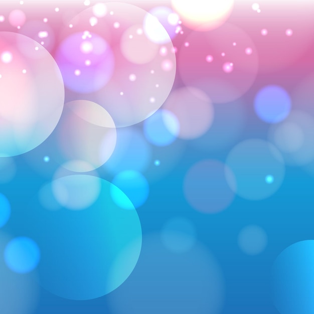 Abstract blue bokeh background with defocused circles and glitter Decoration element for Christmas and New Year holidays greeting cards web banners posters Vector