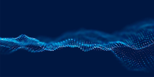 Abstract blue particle background Pattern point visualization Technology vector illustration