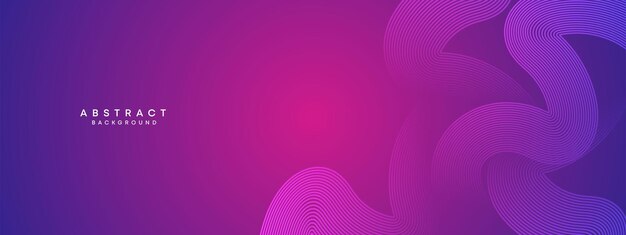Abstract blue purple magenta pink gradient waving circles lines Technology web banner background