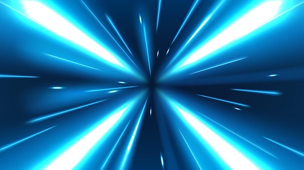 abstract blue tunnel speed light starburst background dynamic technology concept vector illustration