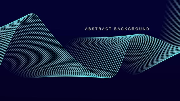 Abstract blue wave line pattern on dark blue background Futuristic technology concept Suit for banne