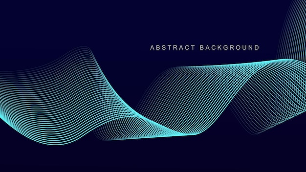 Abstract blue wave line pattern on dark blue background Futuristic technology concept Suit for banner poster cover brochure landing page website