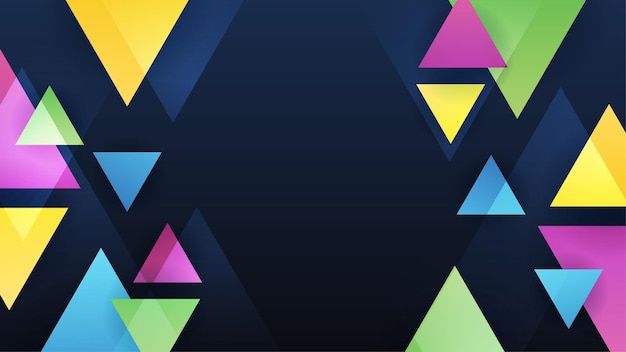 Abstract blue yellow and pink background with triangles