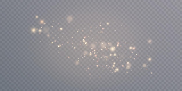 Abstract bokeh lights isolated on transparent background for Christmas and New Year illustrations