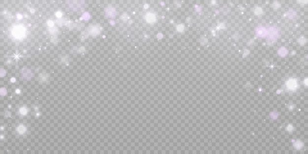 Abstract bokeh lights isolated on transparent background for Christmas and New Year illustrations