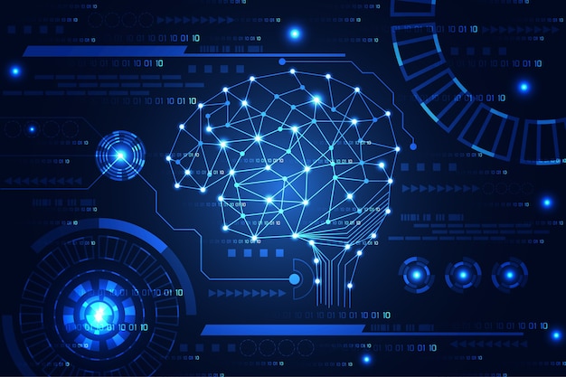 abstract brain digital link