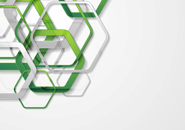 Abstract bright geometric tech hexagon shapes background Graphic vector card design