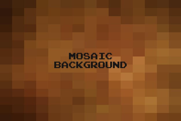 abstract brown geometric background creative design templates pixel art grid mosaic 8 bit vector background