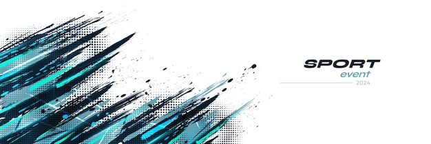 abstract brush background with halftone style sport background with blue brush scratch and texture elements for design