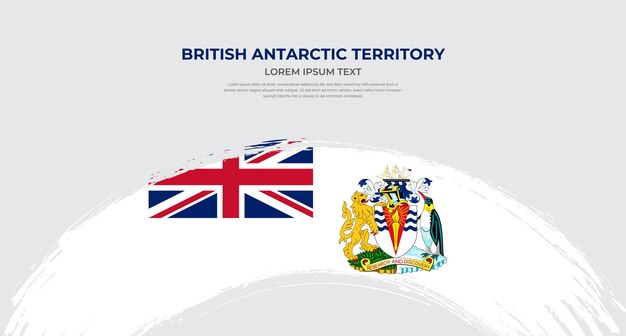 Abstract brush flag of British Antarctic Territory in rounded brush stroke effect vector