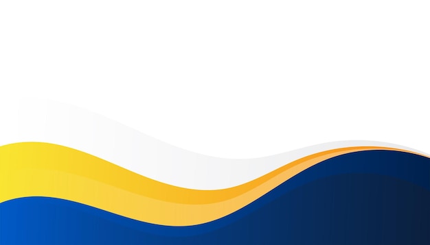 Abstract business banner background with blue yellow and white modern curve
