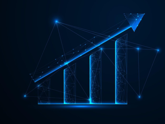 Abstract Business Growth Isometric Infographic with Trend Charts Network Diagrams and Success