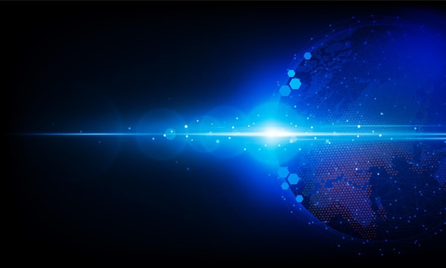 abstract business with rocket light out technology background hitech communication concept